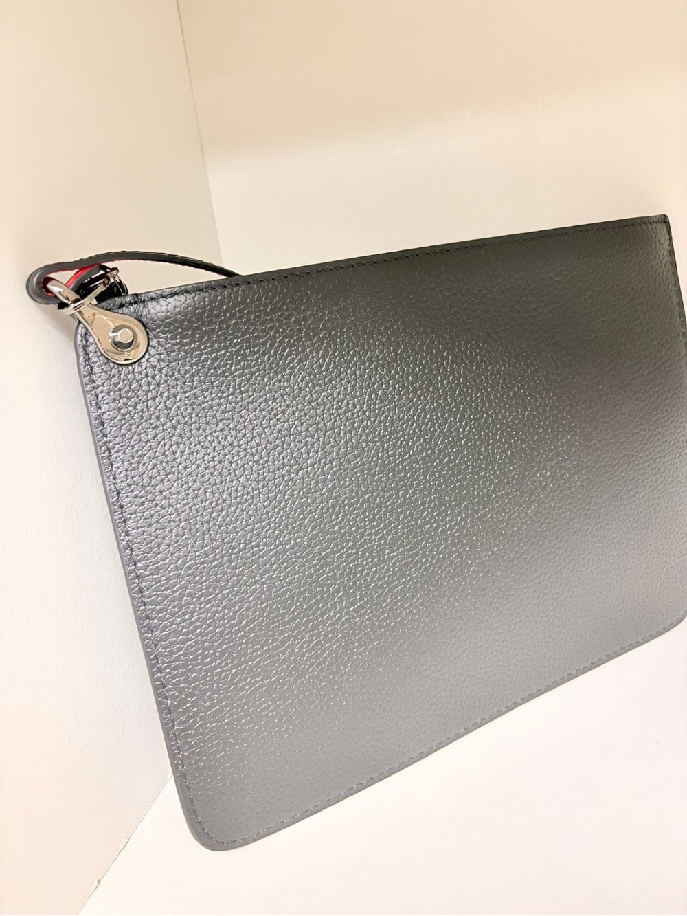 Christian Louboutin Black Pebbled Leather Toiletry Pouch
